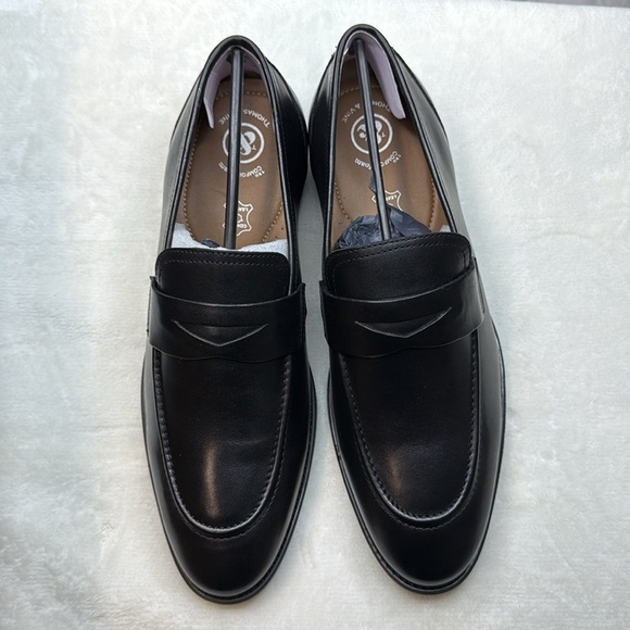 Thomas & Vine Mens Bishop Classic Penny Loafer- Black Leather- Size 11